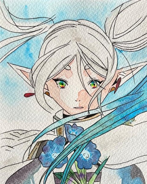 Watercolour portrait painted by Deepika Elsa Joseph